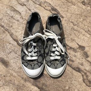 7 1/2 Coach Black, Grey and White Sneakers